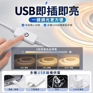 4000K/6500K USB裝飾燈條 氛圍燈條 可裁剪燈條 亮度可調 車內燈條 居家補光燈條 桌面燈條 USB氛圍燈