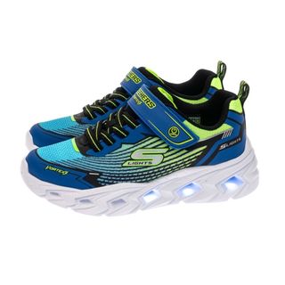 65*SKECHERS 童鞋 慢跑鞋 運動鞋 休閒鞋 彈性 輕量 燈鞋 藍 VORTEX 3.0 400590LBBLM