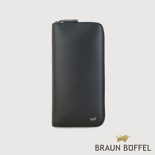 【BRAUN BUFFEL】卡特 8卡拉鍊長夾-黑色(德國小金牛台灣總代理)/BF585-601-BK