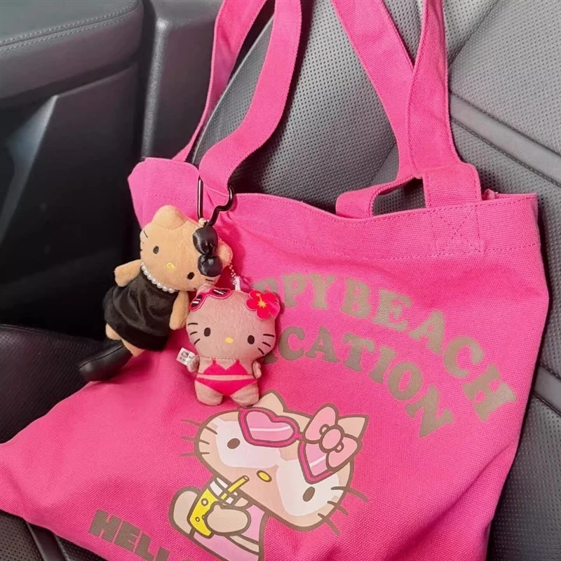 🌈日本沖繩限定黑皮Kitty帆布包 水杯 黑皮Kitty 沖繩Kitty 黑皮Kitty凱蒂貓帆布袋 送女朋友禮物