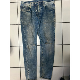 9成5 新 Levis 501CT 藍色破壞牛仔褲 W31 L34
