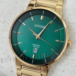 【CITIZEN 石英手錶】GENT'S系列流行紳士時尚森林綠金紳士男錶款(BI5123-52X)