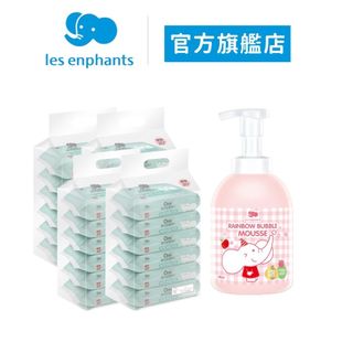 【麗嬰房les enphants】EDI超純水嬰兒潔膚柔濕巾20抽x24包+蜜桃香洗手慕斯x1 | 官方旗艦店