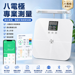 【身體數據實時監測比對】八電極藍芽體脂計✔InBody報告✔支援多用戶✔肌肉量✔基礎代謝 ✔身體管家 體重計 體脂秤