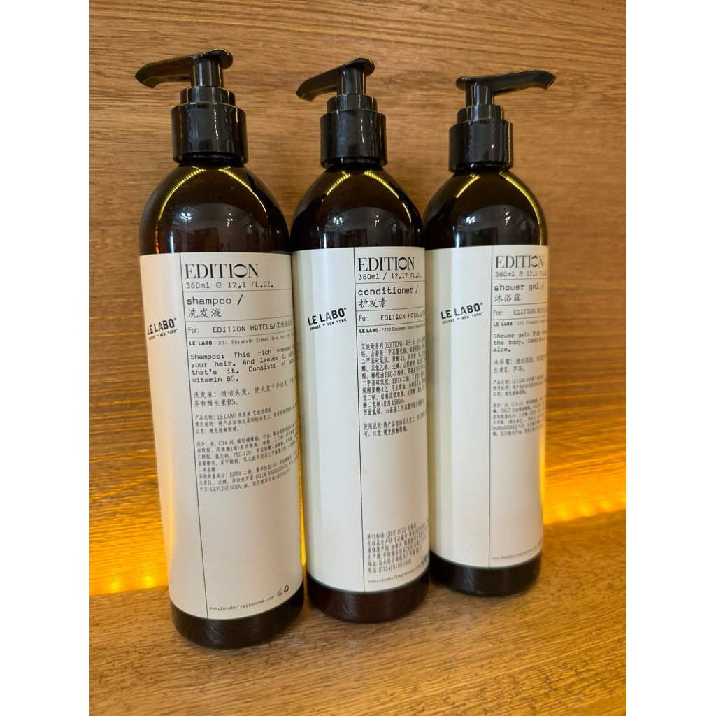 隔日到貨 LE LABO飯店版 艾迪遜酒店 EDITION｜ 洗髮精｜護髮素｜沐浴乳 （360ml)（現貨）