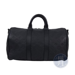 LOUIS VUITTON LV M22765 黑原花壓紋KEEPALL 35 晶片款