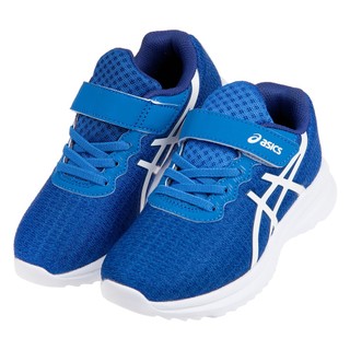 ［出清品］《布布童鞋》asics亞瑟士LAZERBEAM藍色針織網布兒童機能運動鞋(19公分)