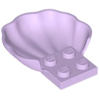 LEGO 樂高 薰衣草色 2x2 薄板 帶貝殼 Clam/Scallop Shell 18970