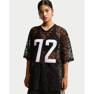 Threeⓖ🧸NIKE SPORTSWEAR Chill Lace透視球衣 蕾絲Tee 女款 黑色 IM8388-010