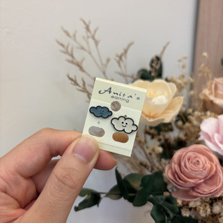 【Anita's earring】可愛表情雲朵造型耳釘耳環⚡️現貨⚡️