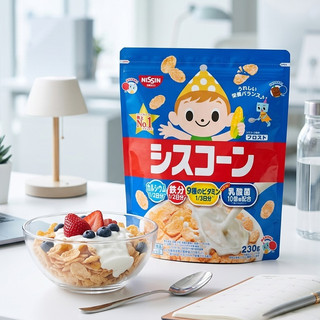 【Nissin日清】兒童玉米脆片(增量版230g/包) 日本進口食品 新增多種維生素乳酸菌 高鈣牛奶穀物燕麥片 零食點心