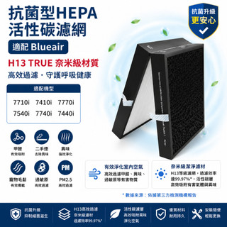 適用Blueair 7710i 7410i 7770i 7540i 7740i 7440i空氣清淨機 二合一濾網組