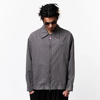 WTNC STRIPED ZIP JACKET GREY