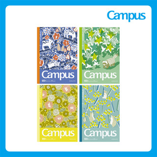 日本 KOKUYO｜Campus 筆記本 / 橫線 / 8mm / A5 / 和動物們散步4入 /CDNA54-J157