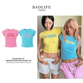 BADLIFE - Breaking New Raglan Baby Tee｜撞色羅紋短版T恤 修身短袖女款