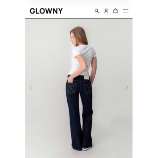 GLOWNY ✨THE RODEO JEANS👖（DEEP BLUE） （S)｜韓國GLOWNY微靴型低腰牛仔褲