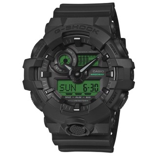 CASIO G-SHOCK 電光綠 太陽能雙顯腕錶 GA-700BEG-1A