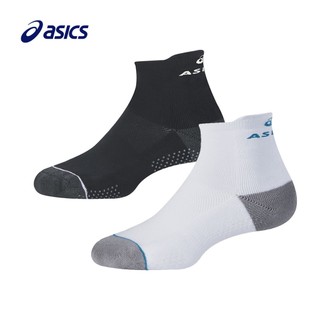 ASICS【授權經銷商】運動短筒襪 男女中性款 透氣厚底止滑 白33033C419-100 黑3033C419-001