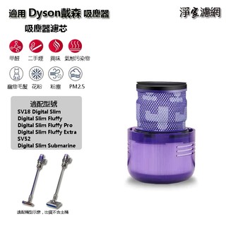 適用Dyson戴森 SV18輕量型 SV52吸塵器 Digital Slim Fluffy Extra HEPA集塵濾網