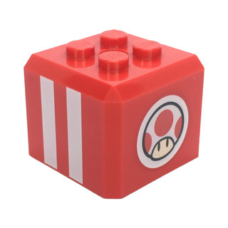 【小荳樂高】LEGO 超級瑪利歐 紅色 奇諾比奧 蘑菇人 頭頂頭飾 方塊 Brick 66855pb09