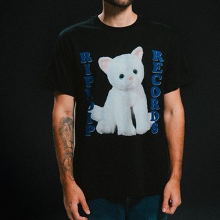 RIPNDIP PLUSH RECORDS TEE 黑色 短袖T恤 中指貓 台灣總代理-ALL