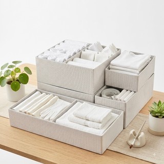 拾光收納*【IKEA 格紋收納盒系列】布盒 衣櫃小幫手 輕盈分類 簡潔色系 衣物折疊 褲襪分類 分格分類 輕便衣物