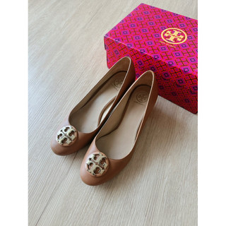 【美國購入】Tory Burch Janey 50mm 小牛皮粗跟高跟鞋 - 焦糖棕 US 8 /24.5-25可穿