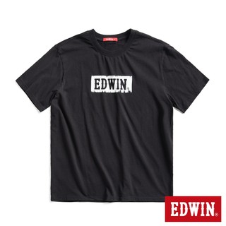 EDWIN 男款 網路獨家 工業風格LOGO經典短袖T恤(黑色)