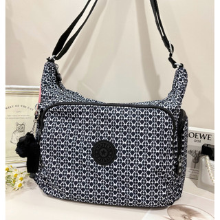 公司貨附發票Kipling 經典黑白滿版K肩側包 GABBIE KPKI6525DD210