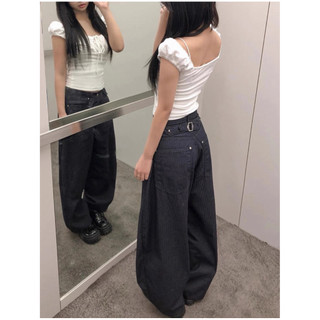 Vertex嘉義｜後扣環 細條紋牛仔氣球褲 Pinstripe Barrel Pants 寬褲 條紋 長褲 牛仔褲