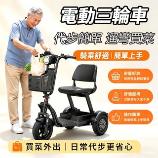 【台灣保固】電動三輪車 三輪車 老年人代步車 出行電動車 電動腳踏車 折疊電動車 家用小型代步車 購物接送孩子老人親子車