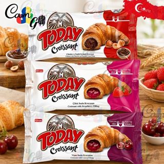 土耳其 Today Croissant 超人氣 巧克力 草莓 櫻桃 夾心 牛角 可頌 麵包 點心 甜點 45G
