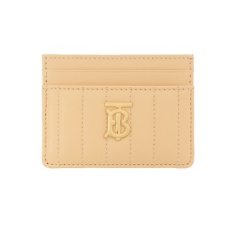 BURBERRY Lola TB LOGO格紋絎縫羔羊皮卡片夾(金沙色)｜100%原廠真品｜JS Maxx官方旗艦館