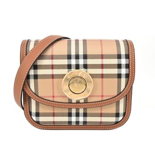BURBERRY Elizabeth 經典格紋小號翻蓋斜背包(典藏米色/石楠棕色)｜100%原廠真品｜JS Maxx官方