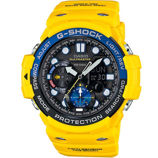 CASIO G-SHOCK 溫度方位運動錶-GN-1000-9A 黃