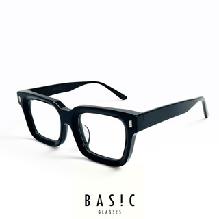 【本格眼鏡】BAS!C 5604純黑系列｜厚黑立體正方框｜ Classico moscot effector 木村拓哉