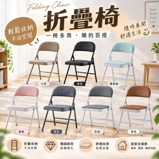 RICHOME 經典摺疊椅 多色可選 折疊椅 電腦椅 收納椅 麻將椅 靠背椅 辦公椅休閒椅會議椅 戶外椅 CH1301