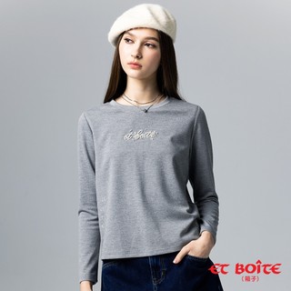 BLUE WAY ET BOiTE 箱子 - 女生上衣 微光貓影珍珠字母長TEE(灰)