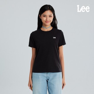 Lee LOGO繡字短T 女 黑 白 LB602096
