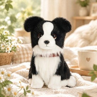 好物上新✨【KUDOLL 邊牧崽崽玩偶】庫島玩偶黑白邊境牧羊犬毛絨玩偶 坐姿公仔 可愛療癒 模擬小狗 生日禮物