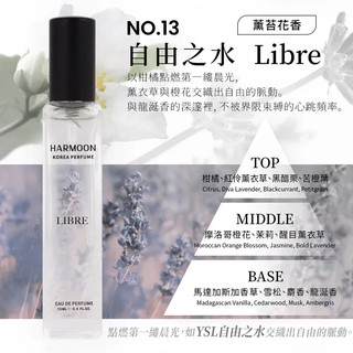 No.13 自由之水 Libre 15ml HARMOON韓慕 韓國訂製香氛15ml 滿2件起/299瓶