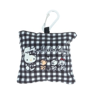 日本 sun-star 三麗鷗 Hello Kitty & Tiny Chum tetemo環保購物袋/ 附收納扣/ 黑 eslite誠品