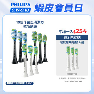 【飛利浦 PHILIPS】<3件送刷頭！>Sonicare智能超效護理刷頭3入組(C3/G3/W3) ｜官方直營