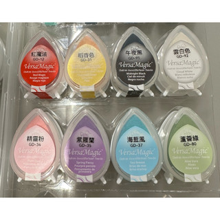 Tsukineko日本粉彩水滴印台圓形透明標籤