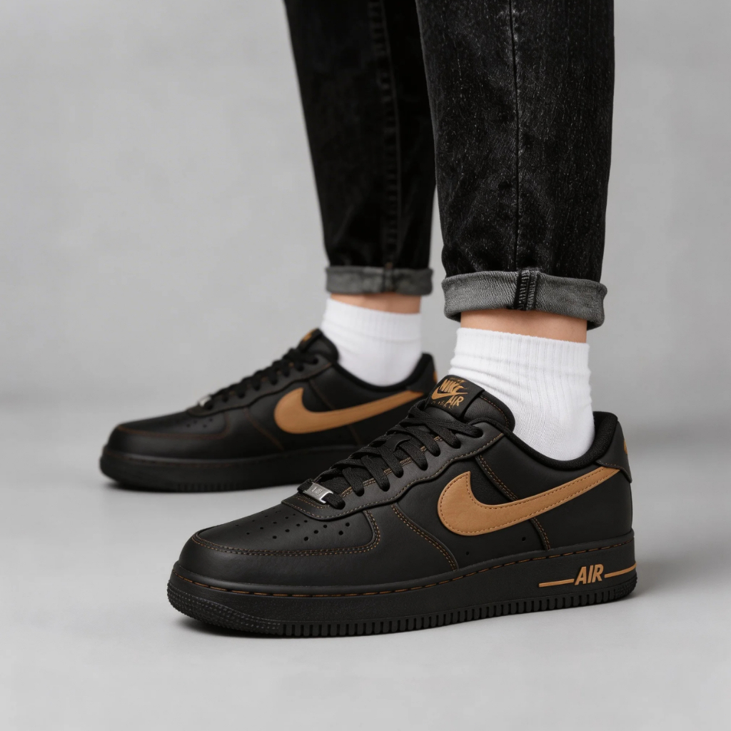 🎯輕氧 Nike Air Force 1 Low 板鞋 休閒鞋 時尚舒適 百搭 男女同款 黑色 HQ2037-003