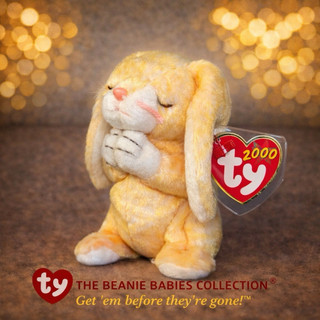 TY Beanie Babies 千禧年兔子禱告許願兔子2000 年紀念可愛收藏美國豆豆娃