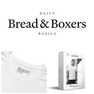 Bread & Boxers 🇸🇪有機棉男用圓領Ｔ- 白（單件出售）