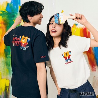 STAYREAL No Fun No Life 有兩把刷子酷酷熊熊T