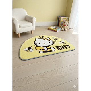 三麗鷗 Hello Kitty 半圓造型地墊 可愛防滑腳踏墊 居家房間門口地毯 蜜蜂款布地墊 地墊