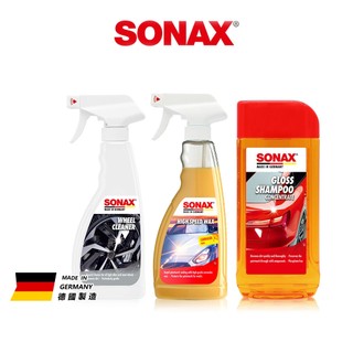 SONAX 洗車工具組 BSD超撥水鍍膜 HSW光滑保護膜 洗車精 鋼圈清潔劑 (撥水/滑亮/中性洗車精/鋼圈清潔)